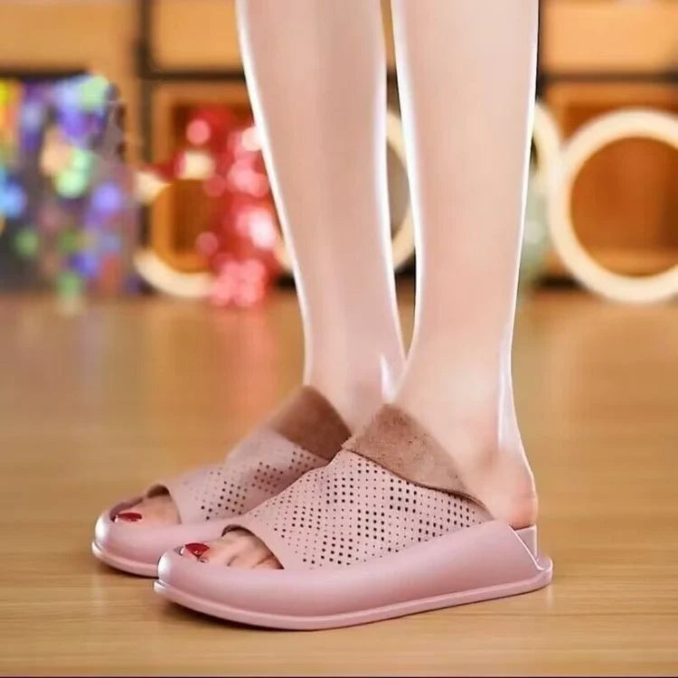 LetcloTM Damen Plateau-Slipper aus italienischem Leder