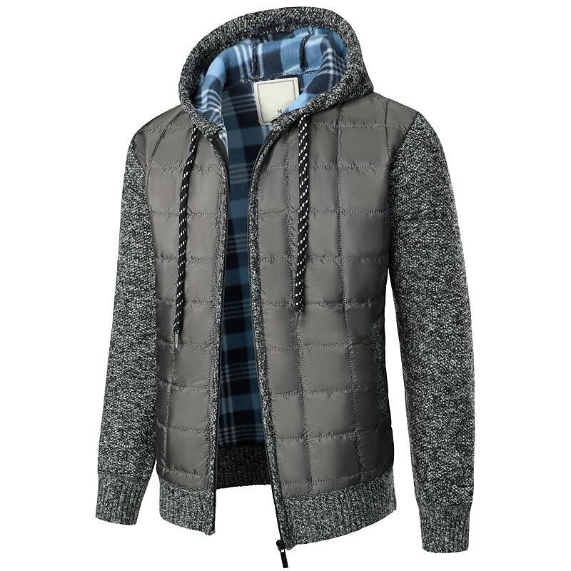 Herren-Fleece-Cardigan mit Steppfutter und Reißverschluss
