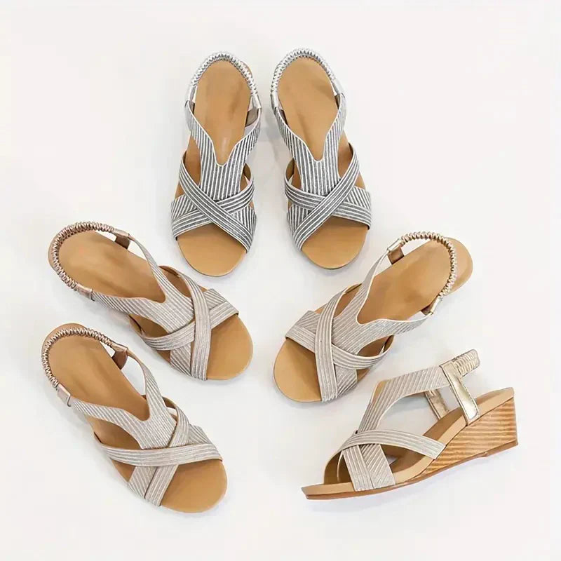 🔥LETZTER AKTIONSTAG 50% RABATT - DAMEN ORTHOPÄDISCHE KEILSANDALEN AUS LEDER MIT PLATEAUSOHLE