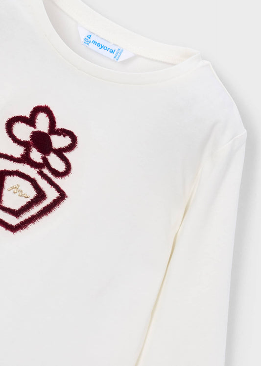 Basic floral T-shirt for girls