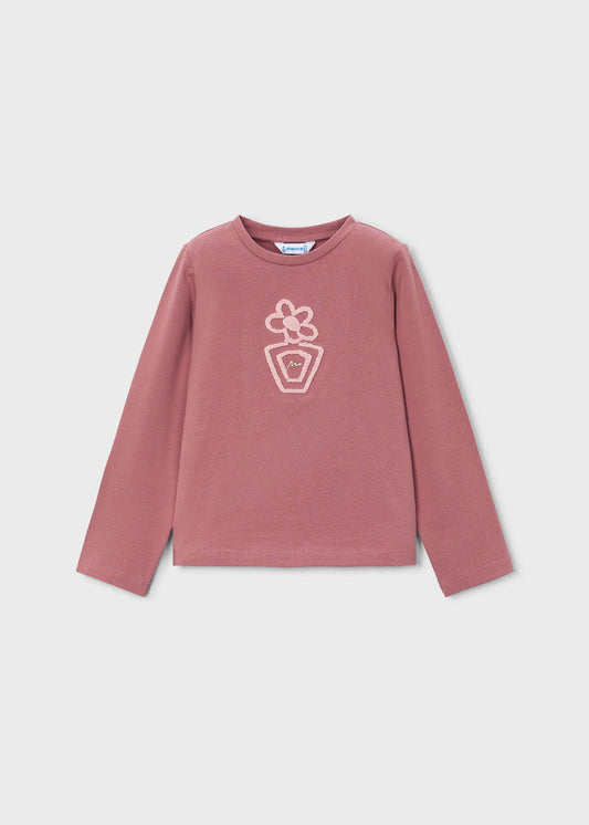 Basic floral T-shirt for girls