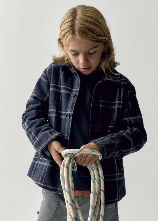 Boston Kids checked flannel overshirt