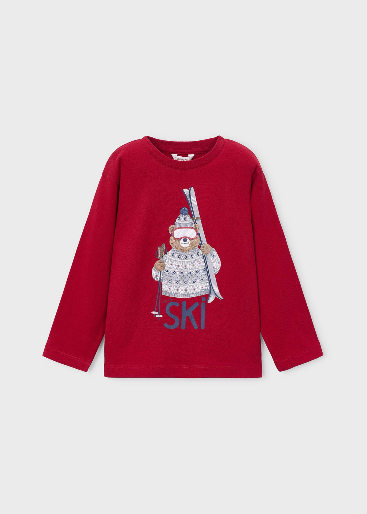 Jungen-T-Shirt mit Bärenmotiv zum Skifahren