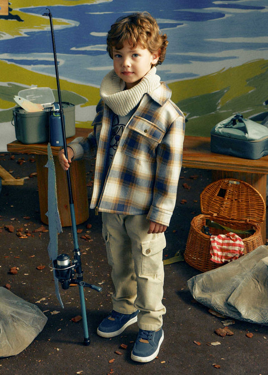 Boys' corduroy cargo trousers