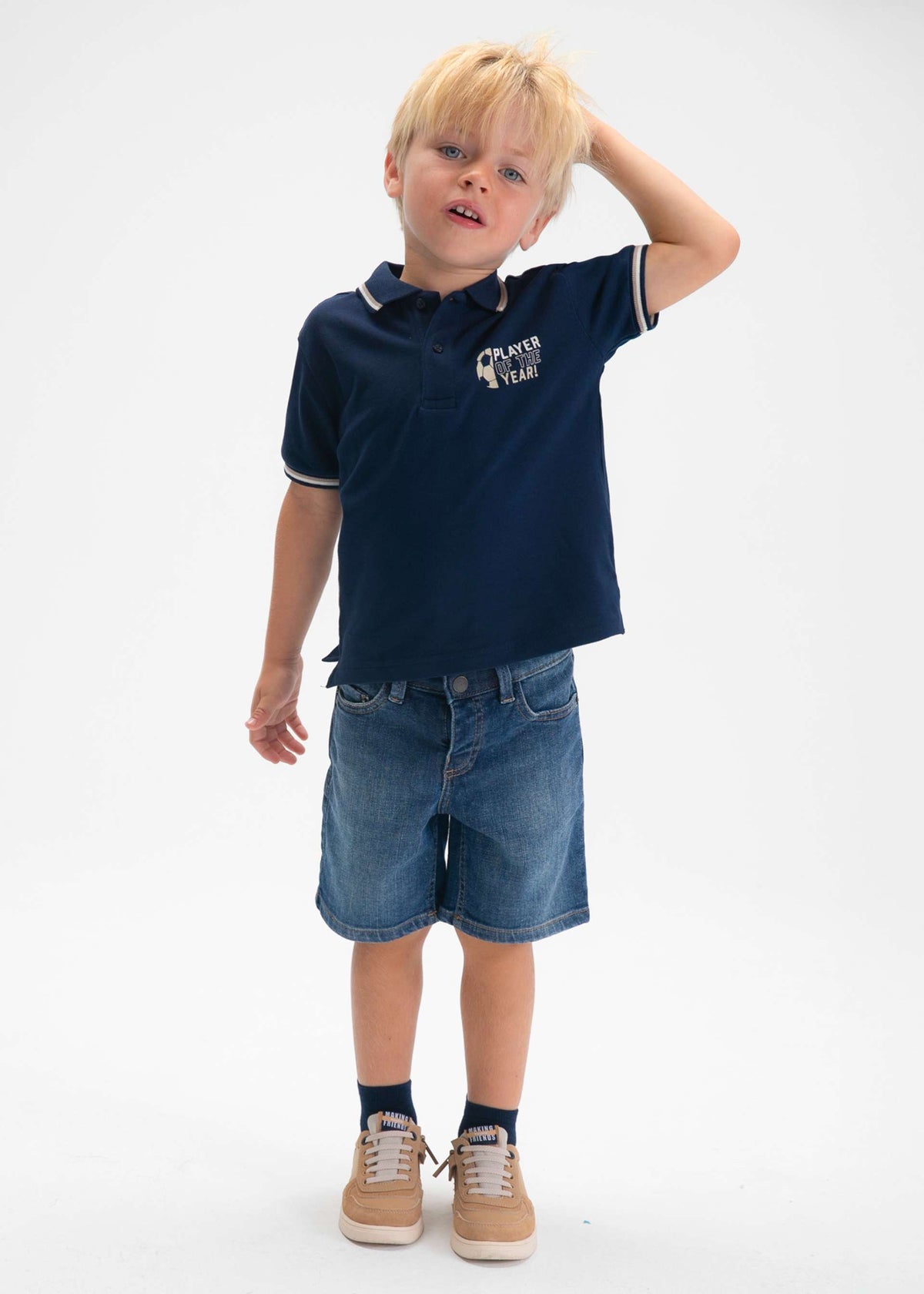 Boys' football polo shirt