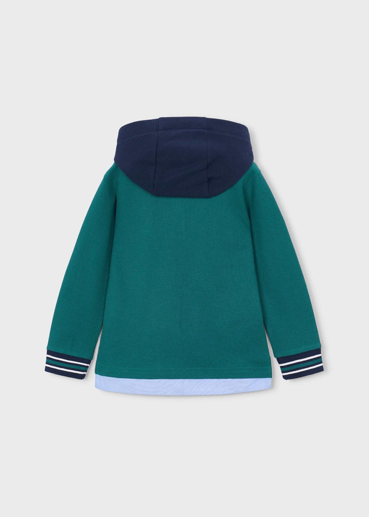 Boys' hooded polo shirt with contrasting details