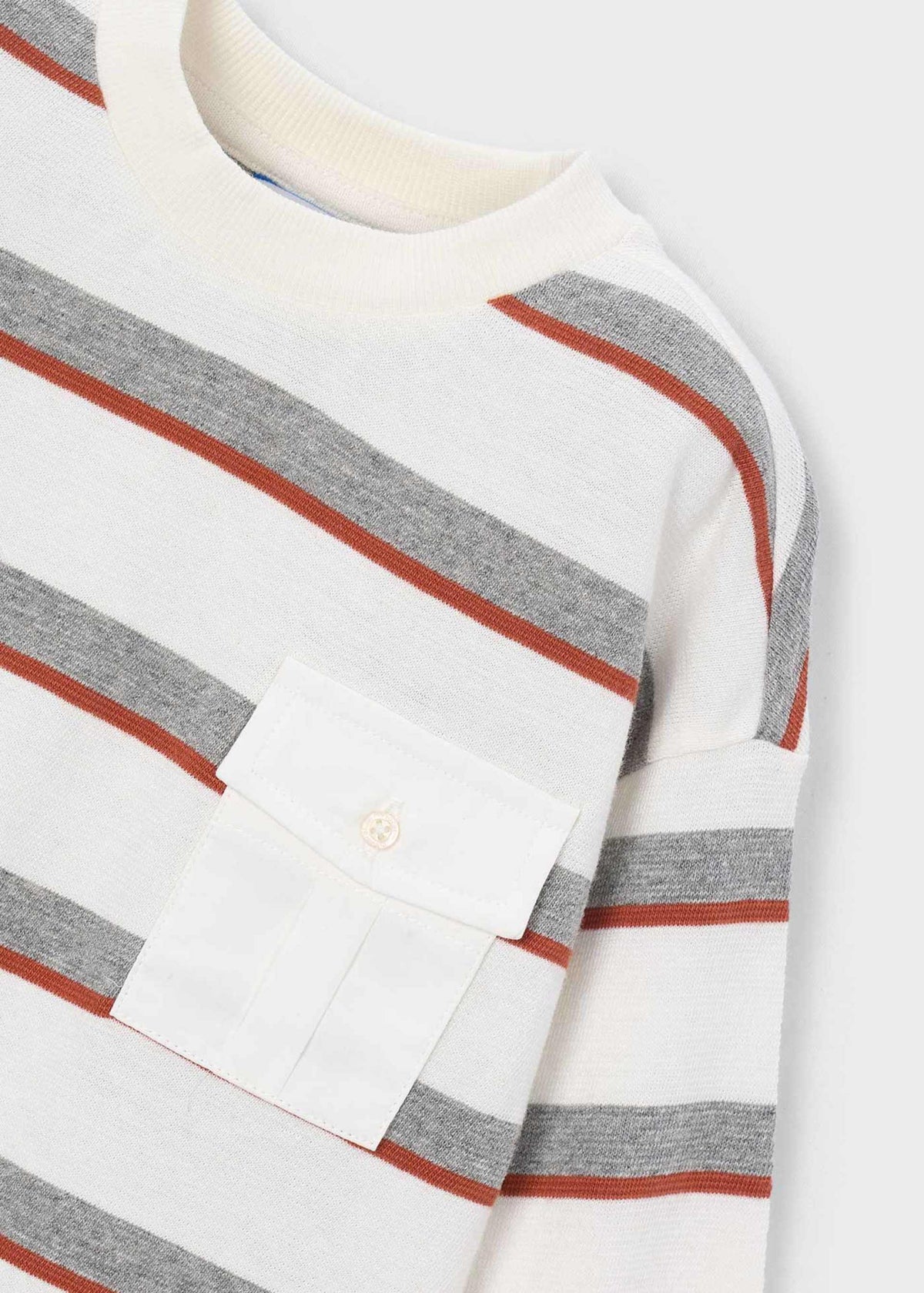 Boys' striped T-shirt with pocket