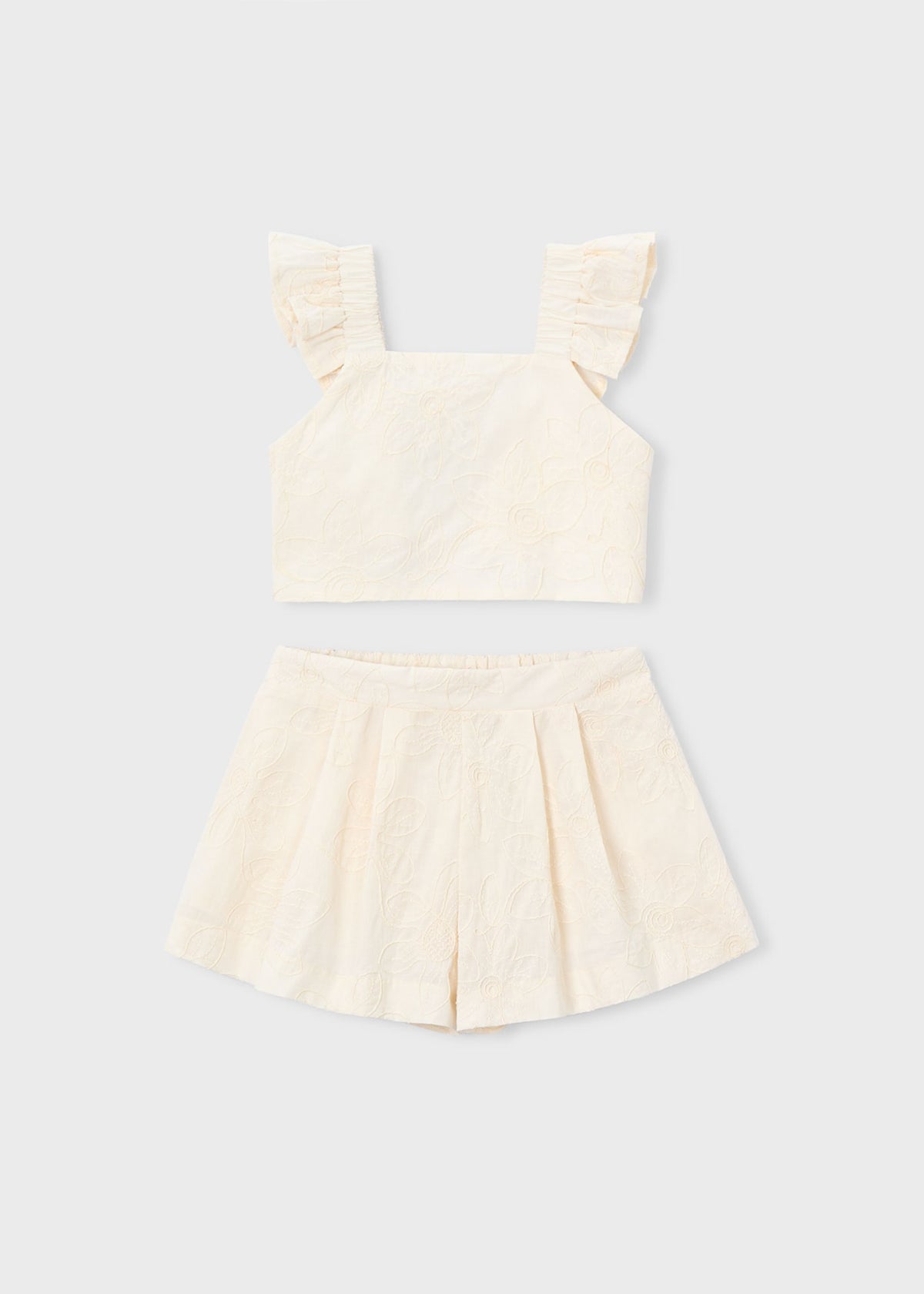 Festliches Set mit Bermuda-Shorts und Rüschen für Mädchen