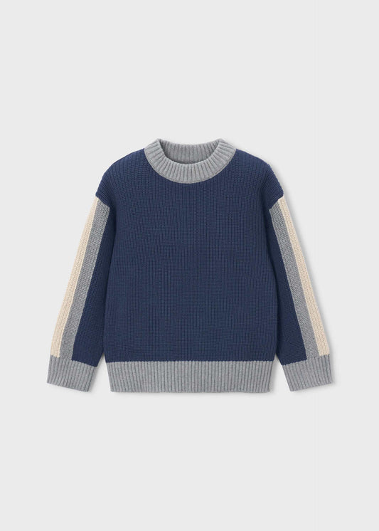 Kontrastfarbener Pullover für Jungen