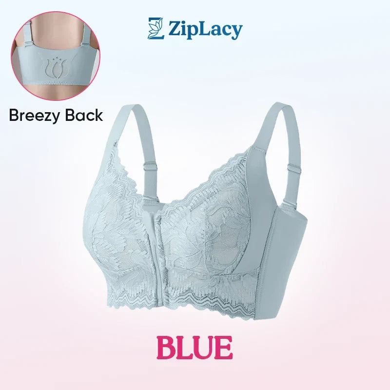 ZipLacy - WEIHNACHTSVERKAUF 70% RABATT - Ultraweicher, kabelloser BH mit Reißverschluss vorne und Lifting-Effekt