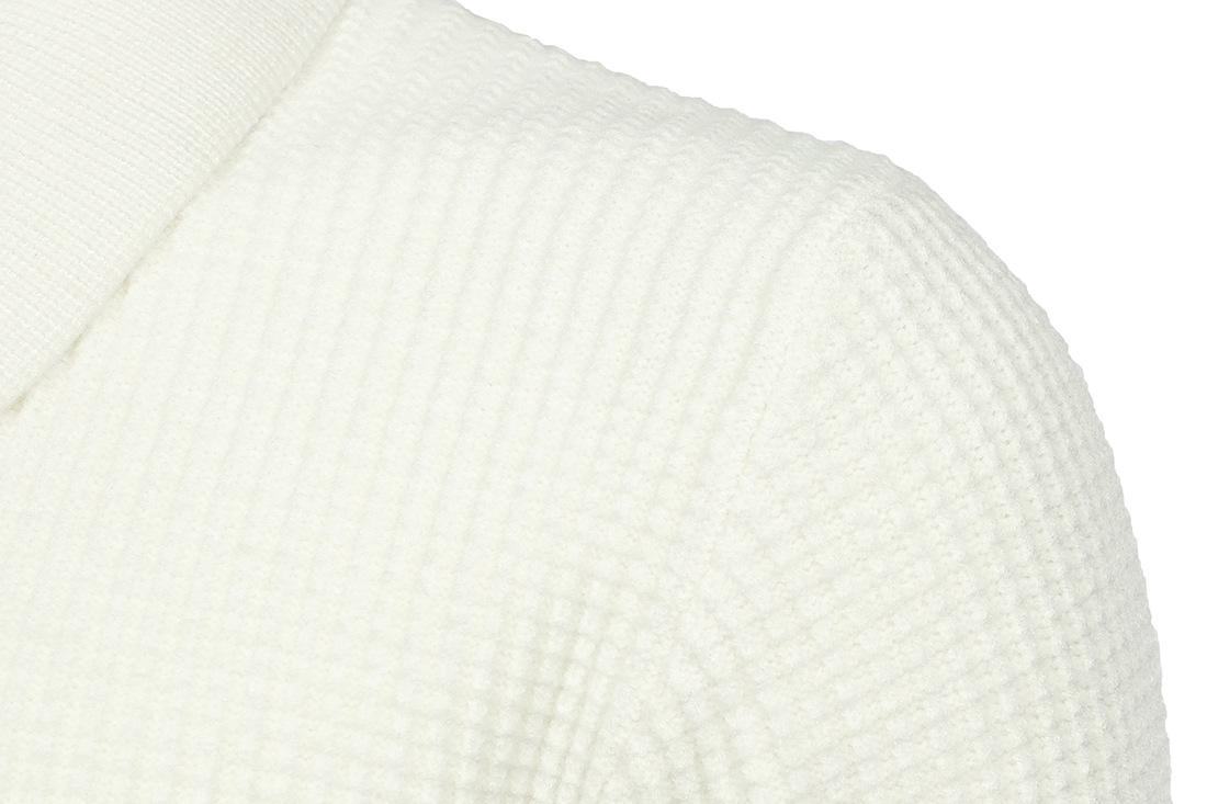 Herren Revers Pullover Waffel-Half-Zipper Slim Fit Pullover