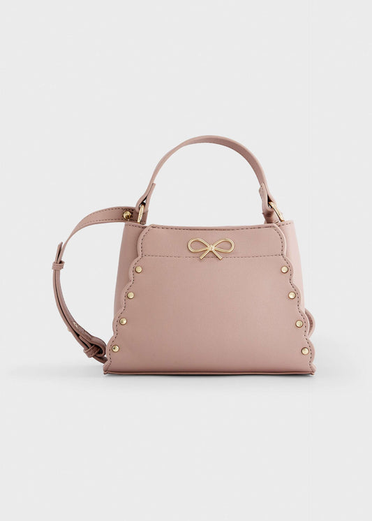 Faux leather bow bag for girls