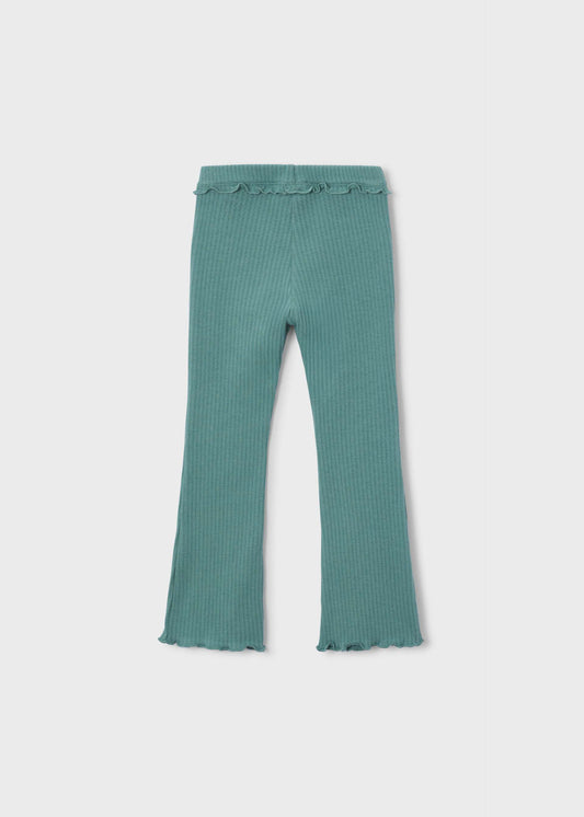 Flared ribbed leggings for girls