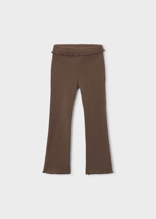 Flared ribbed leggings for girls