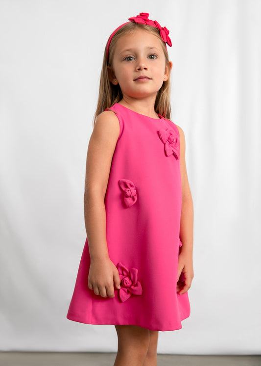 Flower applique formal dress girl