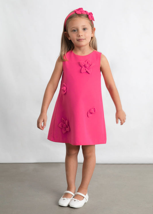 Flower applique formal dress girl