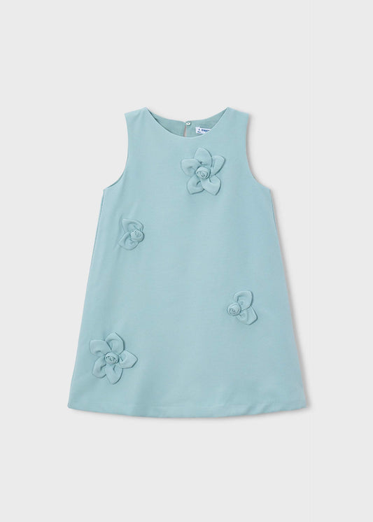 Flower applique formal dress girl