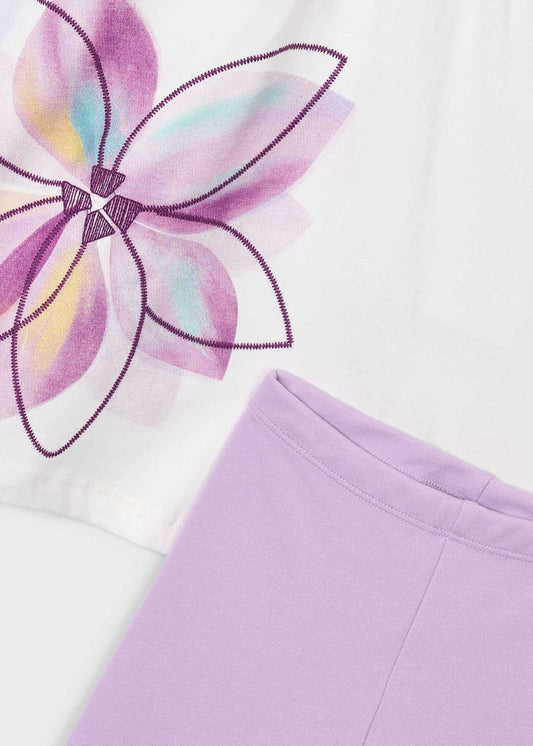 Mädchen-Leggings-Set mit Blumenmuster