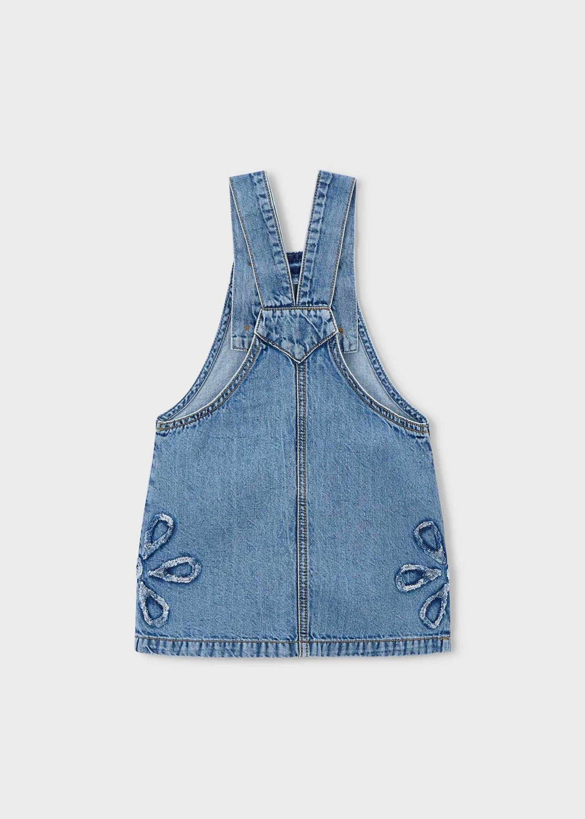 Flowing denim dungarees for girls