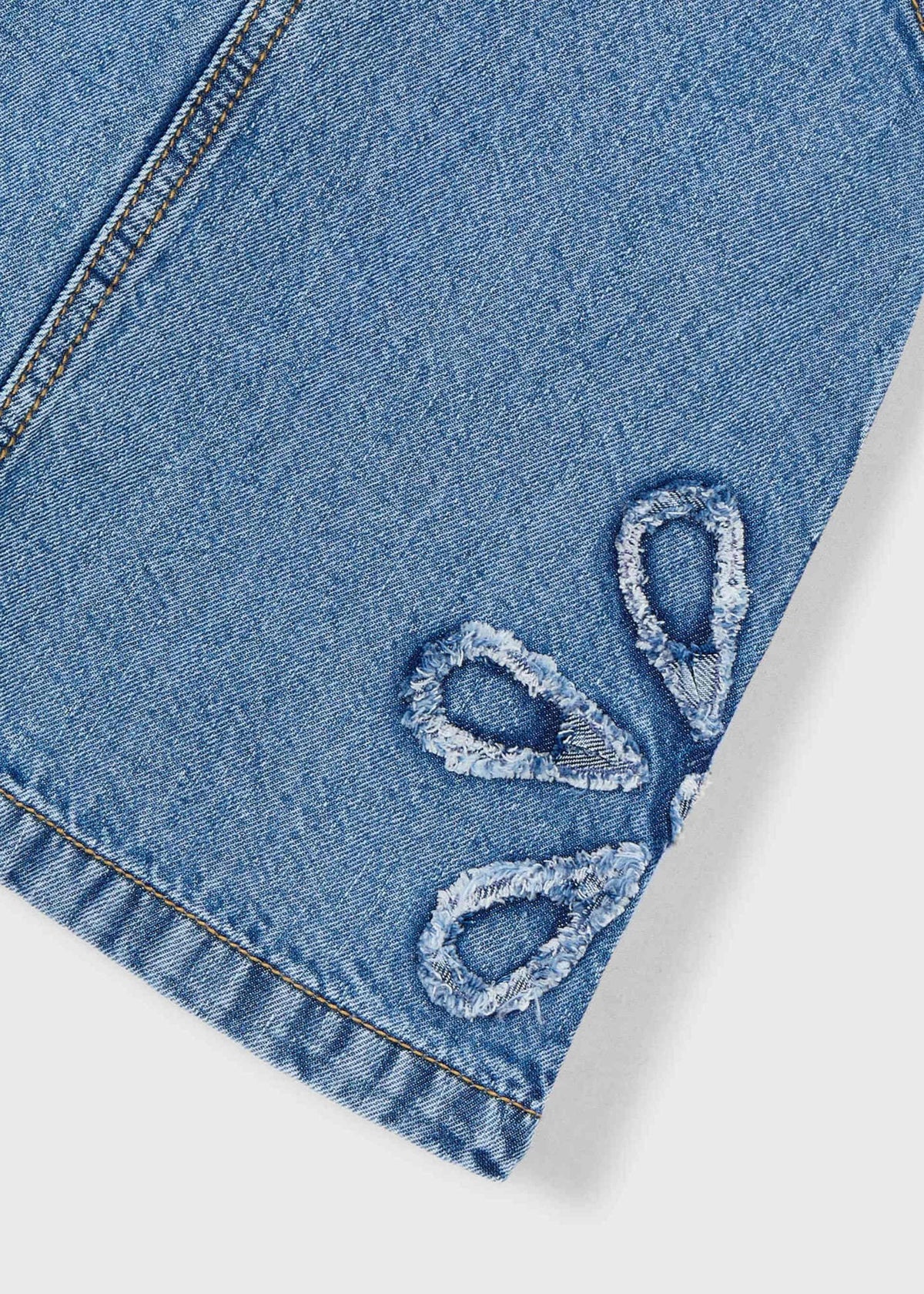 Flowing denim dungarees for girls