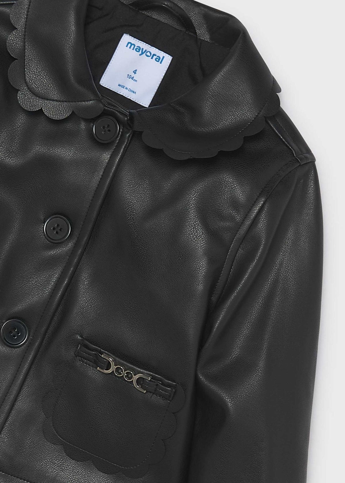 Girl faux leather jacket
