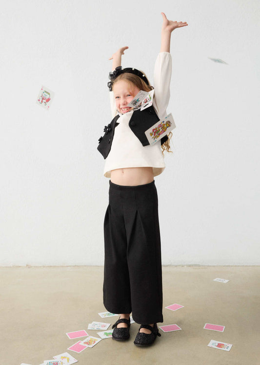 Girl flower trousers and vest set