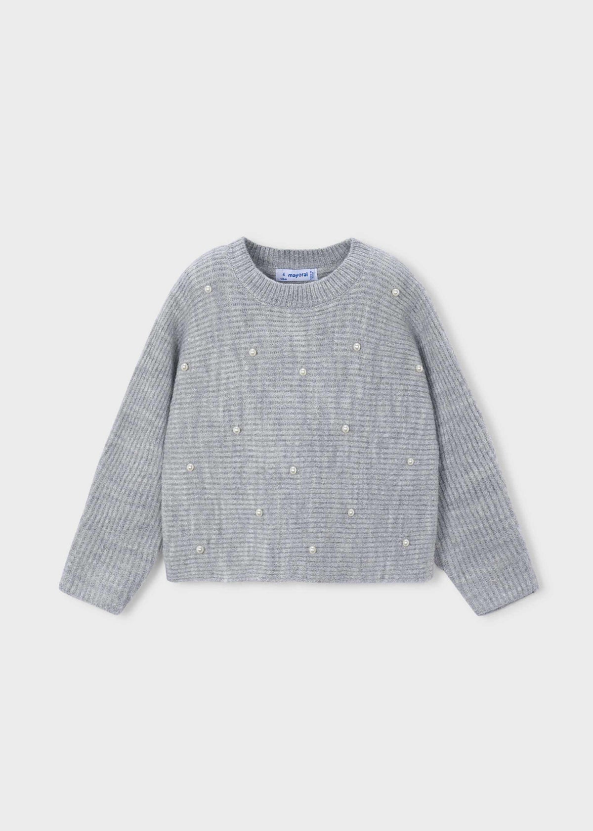 Girl knit pearls jumper