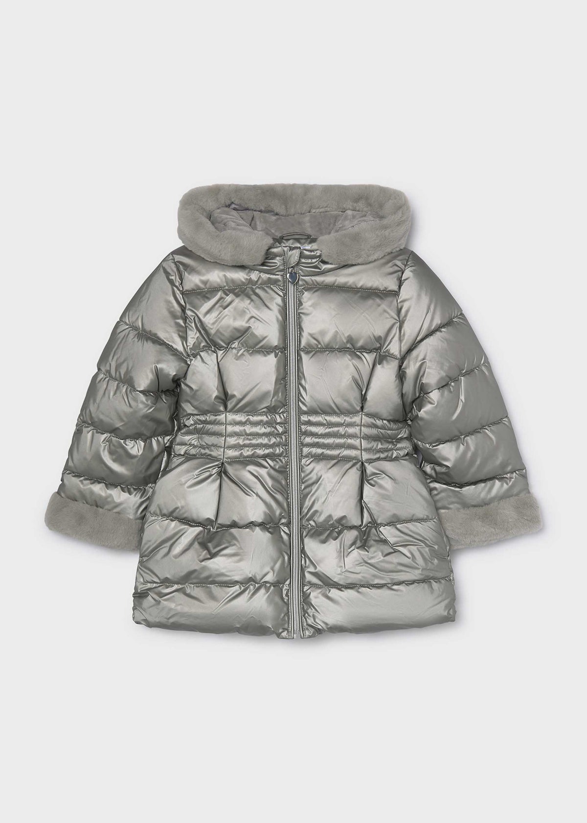 Mädchenmantel in Metallic-Optik