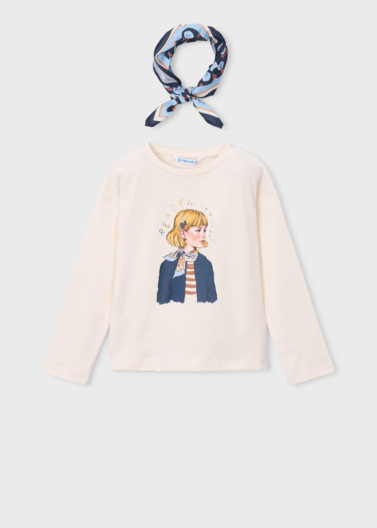 Girl t-shirt with scarf
