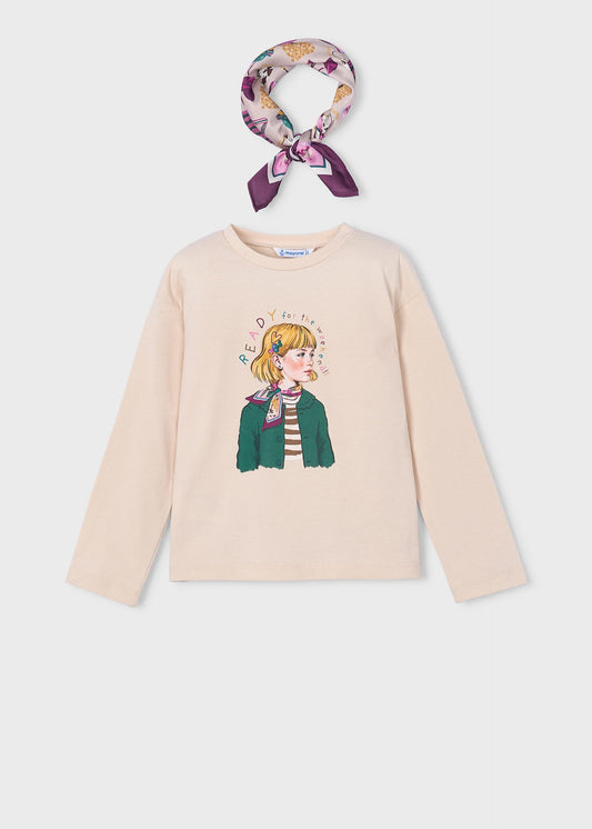 Girl t-shirt with scarf