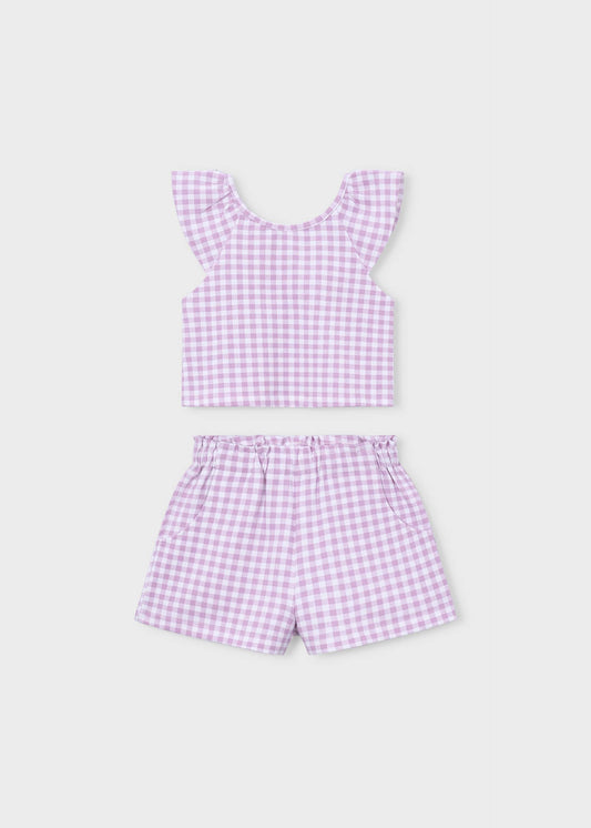 Girl vichy shorts set