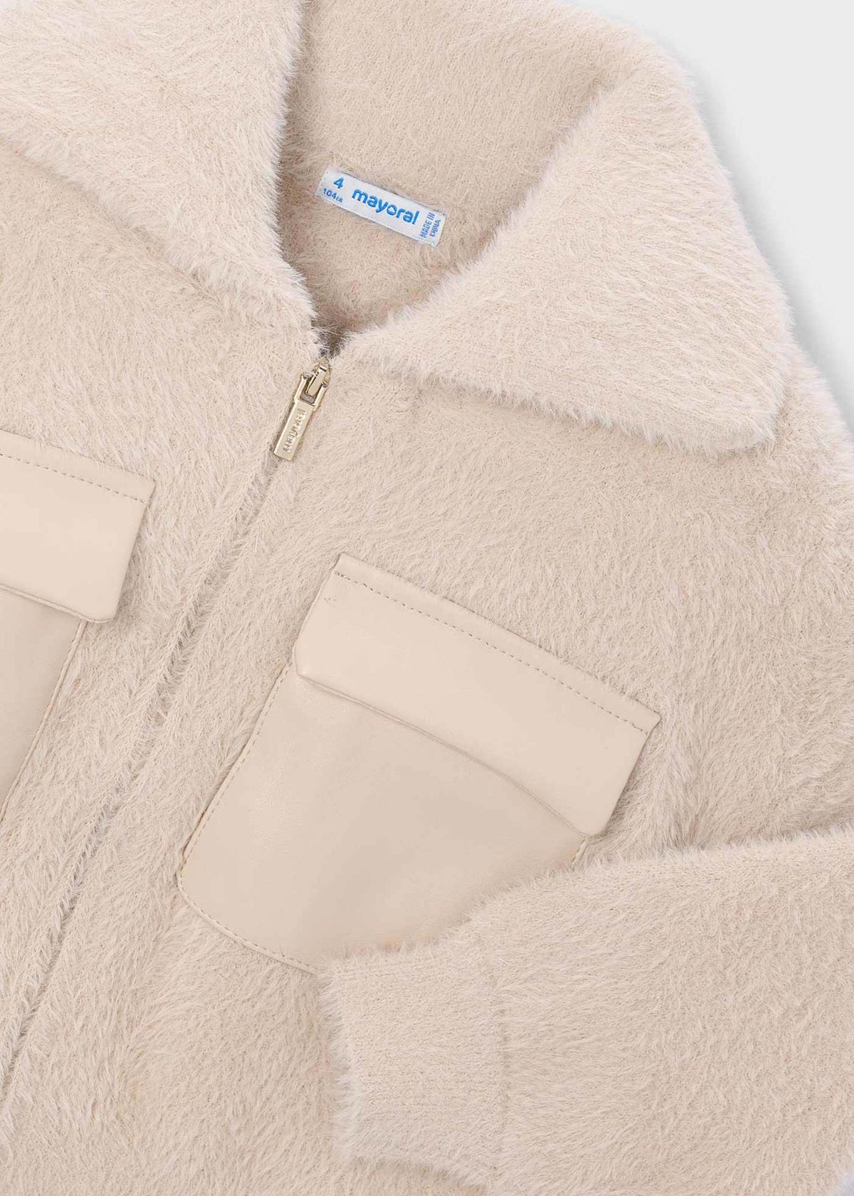 Girl zip-up knit jacket