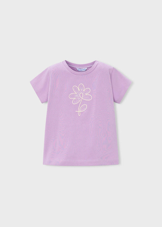 Girls basic flower t-shirt