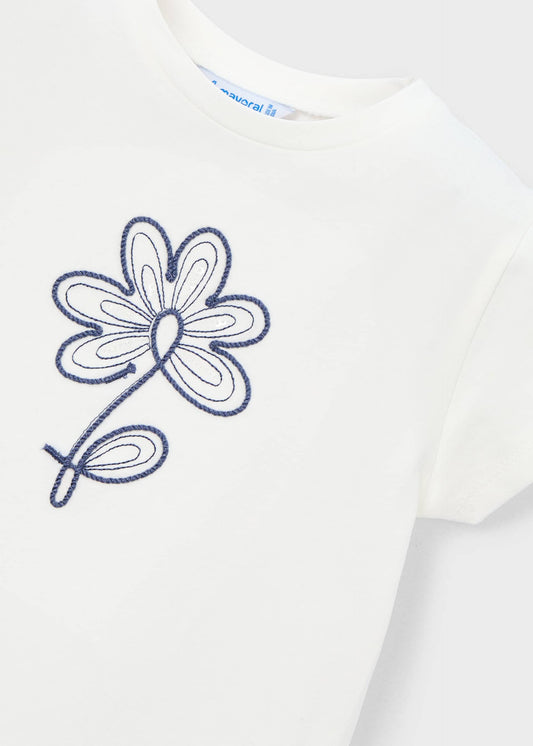 Girls basic flower t-shirt