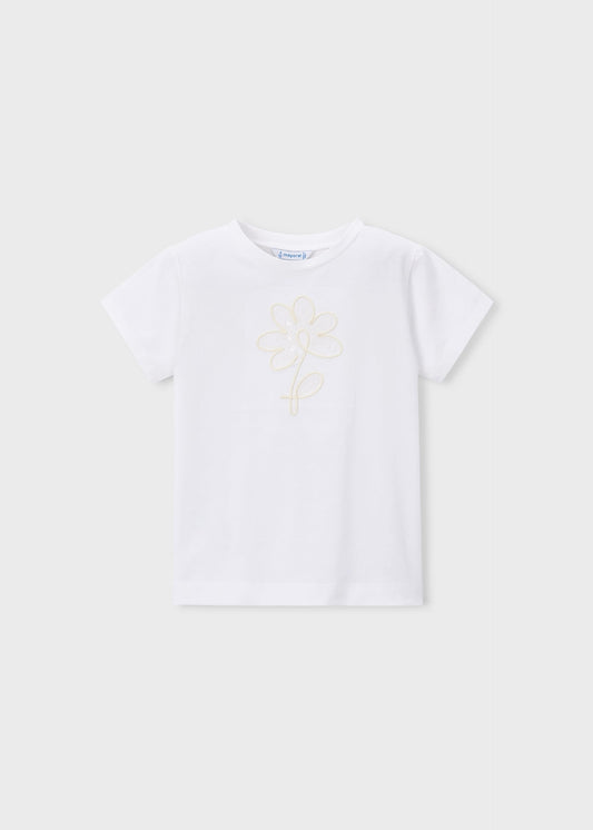 Girls basic flower t-shirt