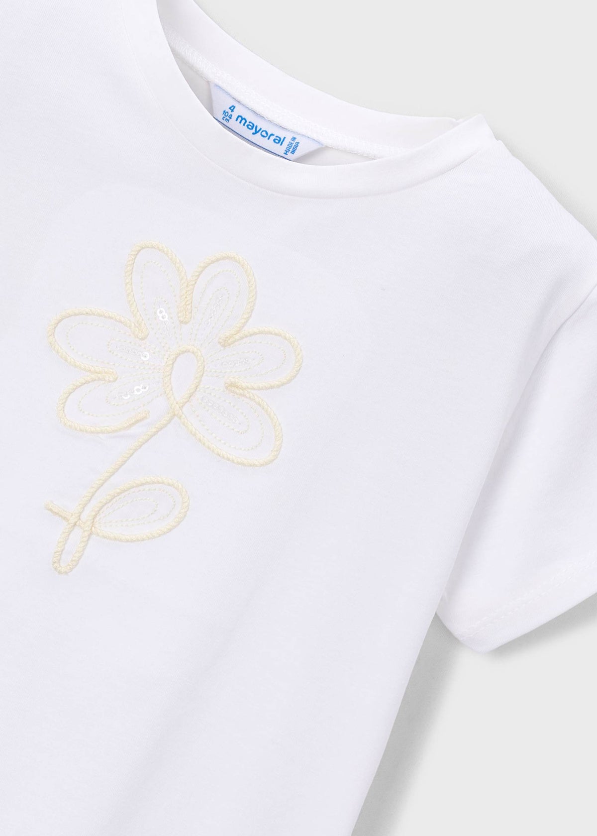Basic-T-Shirt mit Blumenmuster für Mädchen