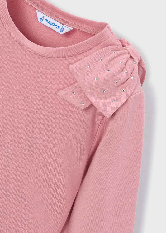 Girls' bow-tie T-shirt