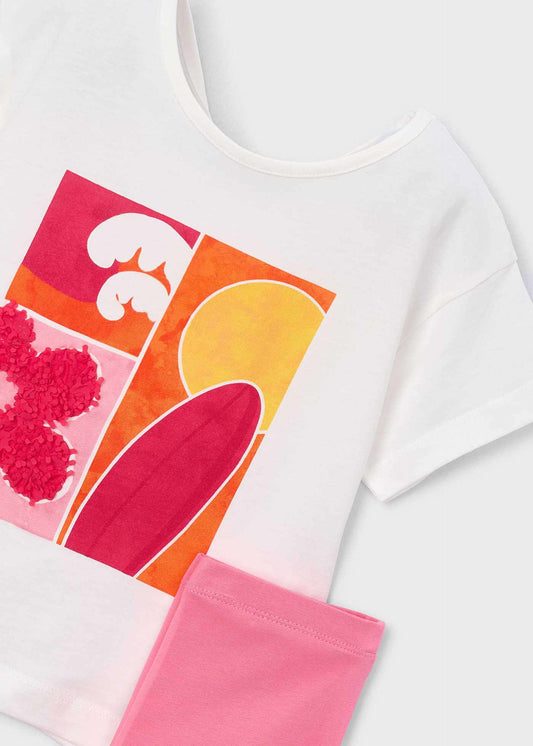 Mädchen-Set aus Leggings in Knöchellänge und T-Shirt
