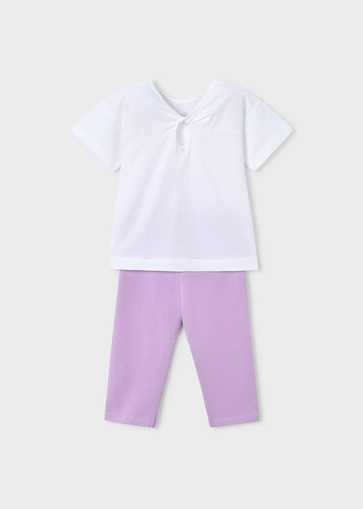 Girl's cropped leggings and T-shirt set