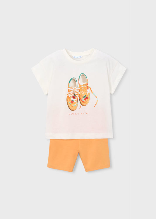 Fahrrad-Leggings und T-Shirt-Set für Mädchen