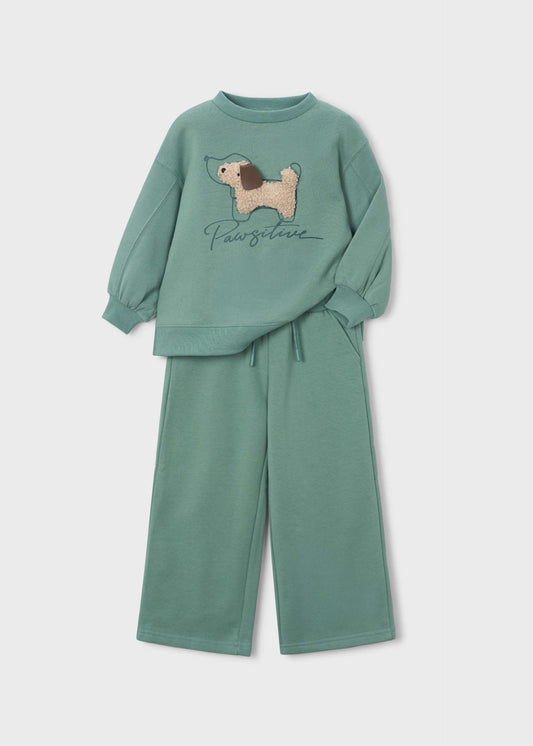 Girls' dog-themed tracksuit
