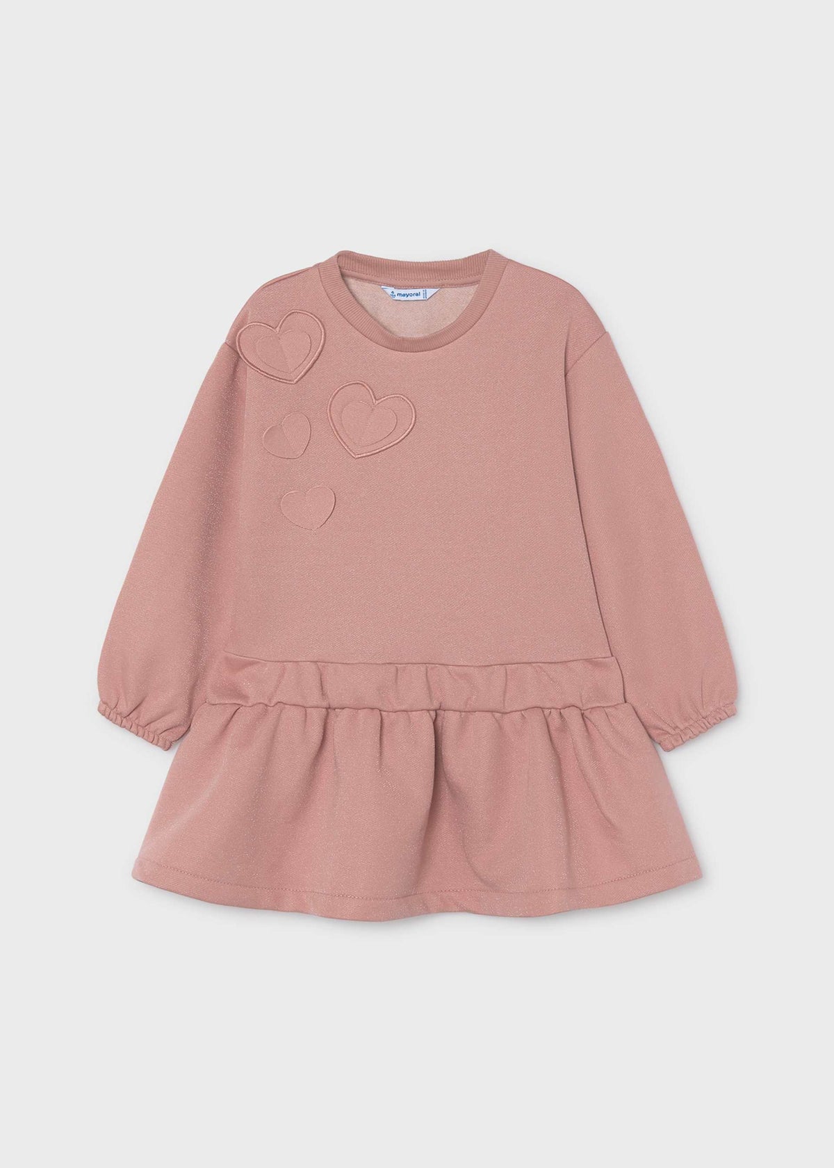 Fleecekleid mit Herzmuster für Mädchen