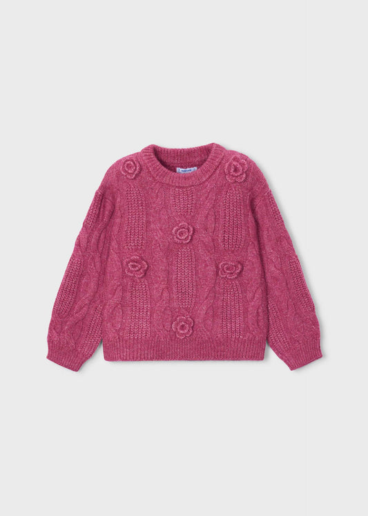 Girls' jumper with flower appliqué