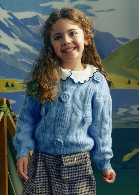 Girls' jumper with flower appliqué
