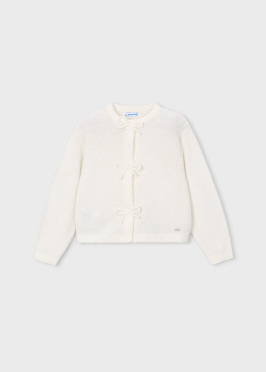Girls' knitted cardigan with bows