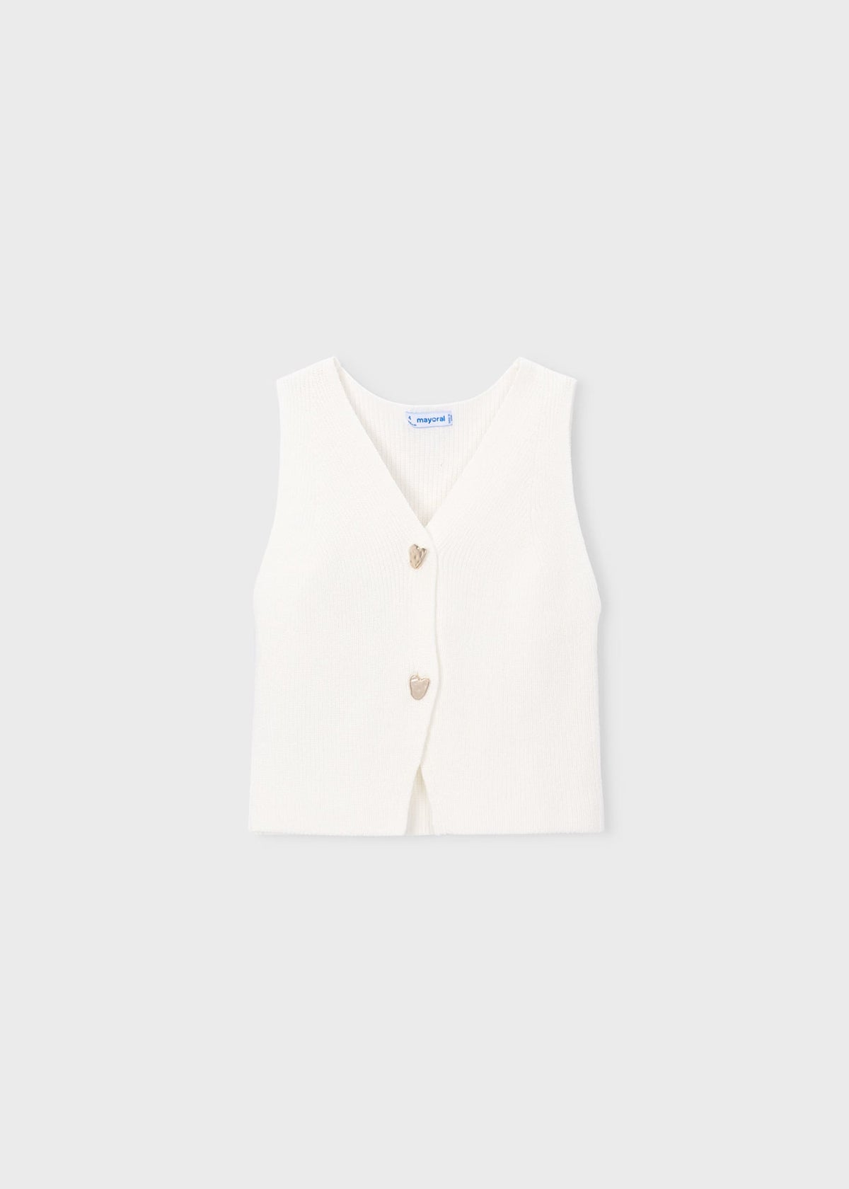 Girl's knitted waistcoat with buttons
