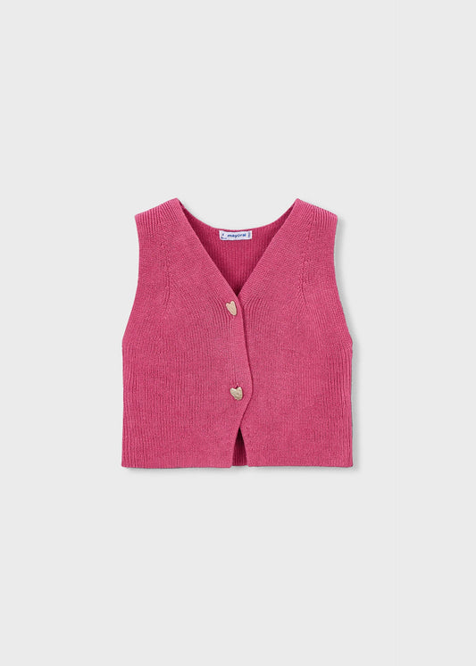 Girl's knitted waistcoat with buttons