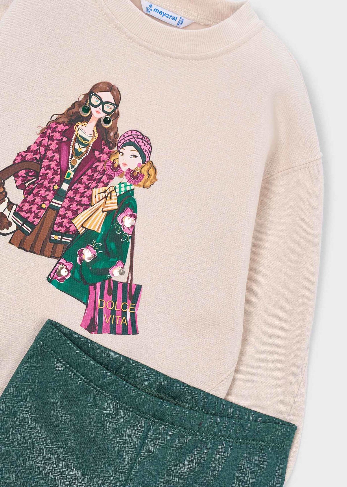 Girls' leggings and sweatshirt set