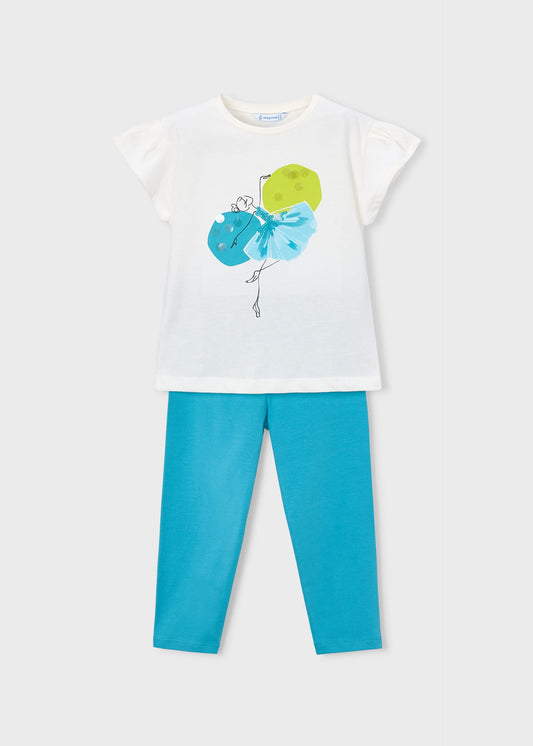 Leggings-und-T-Shirt-Set für Mädchen