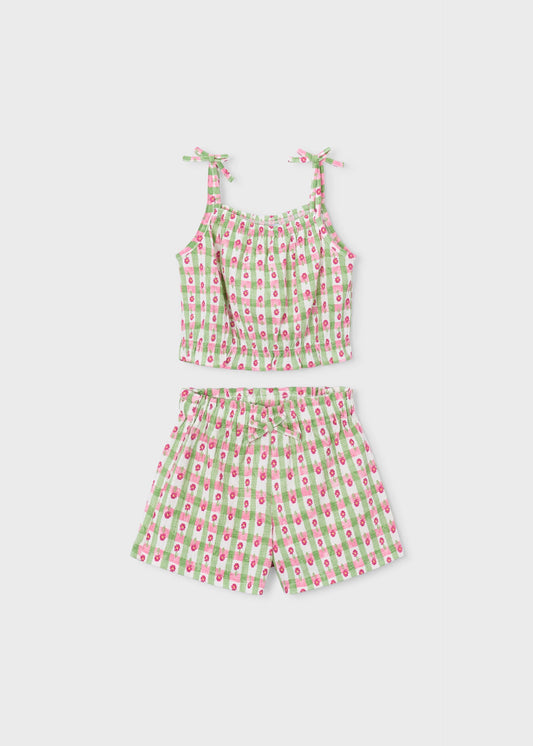 Girls' printed shorts set